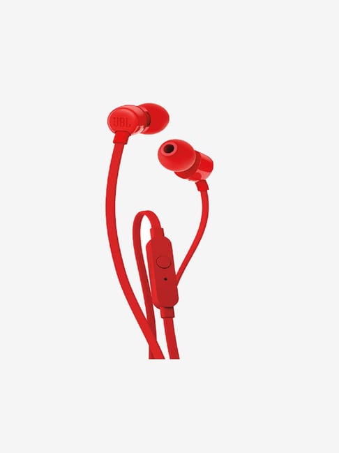 Buy JBL T110 In The Ear Headphones with Mic (Red) Online At Best - Main Image