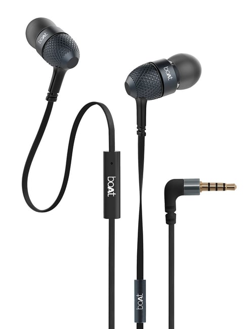 boAt BassHeads 220 T Wired Earphones with Super Extra Bass, Tangle-free Cable & Metal Finish (Black)