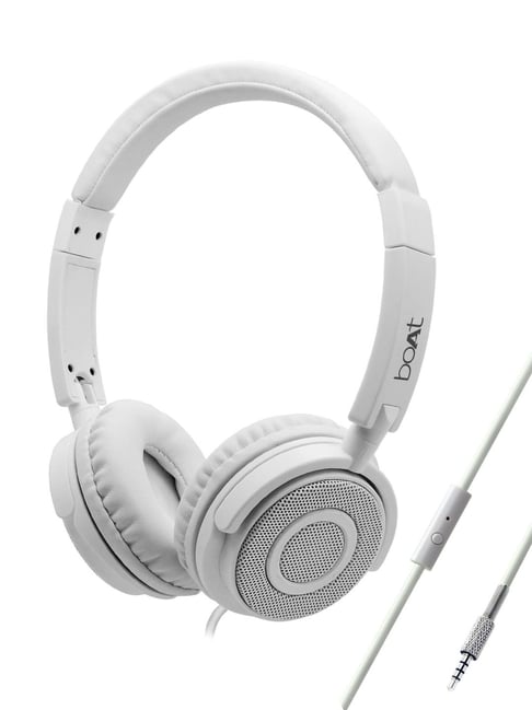 boAt BassHeads 900 T Wired Headset with Super Extra Bass and Lightweight Foldable Design (White)