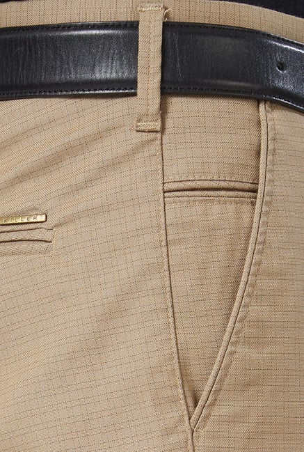 Buy Killer Beige Checks Cotton Trousers 