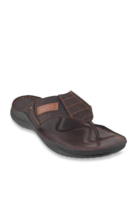 mochi dark brown thong sandals