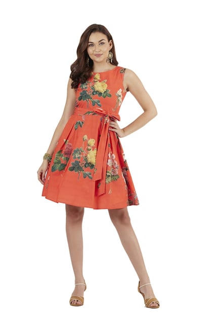 Coral Knee Length Dress