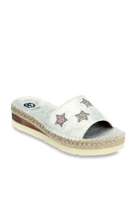 Silver fashion espadrille sandals