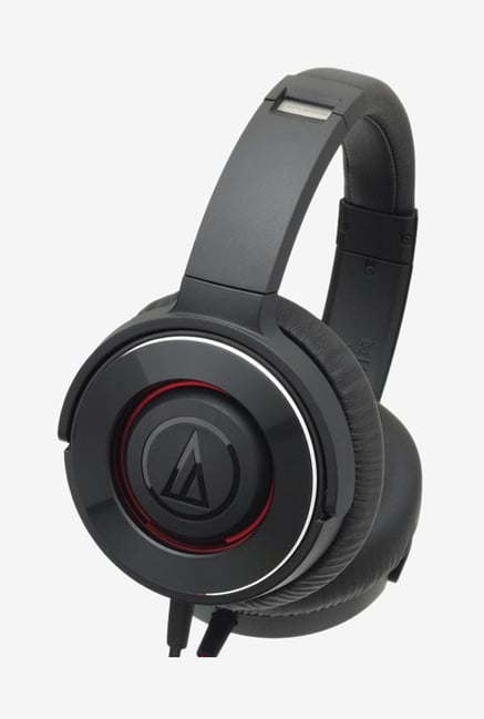 Audio-Technica ATH-WS550iS BRD Over The Ear Wired Headphones (BlackRed)