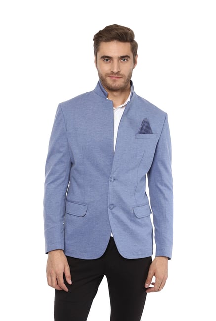 Mufti Blue Slim Fit Full Sleeves Blazer