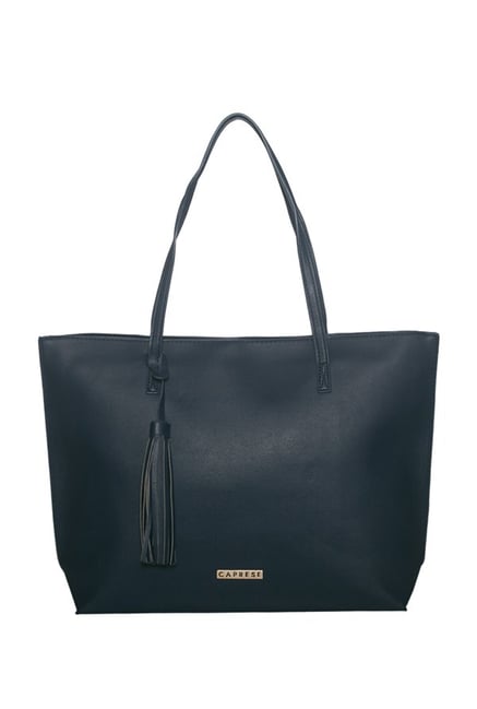 Caprese Vinci Navy Tassel Shoulder Bag