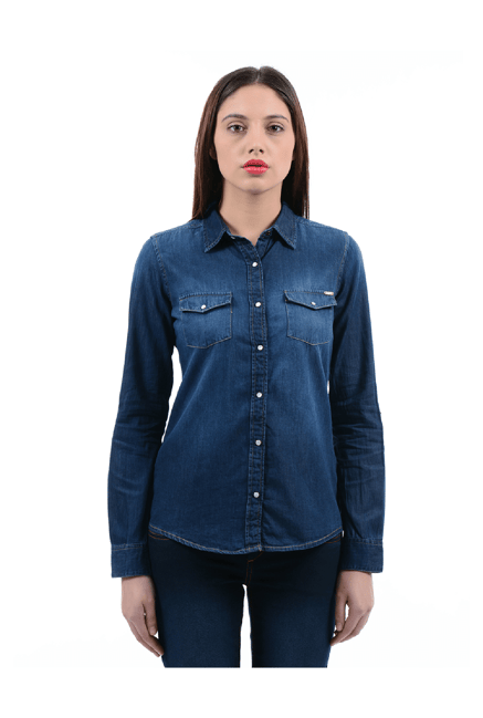 Flying Machine Blue Slim Fit Shirt