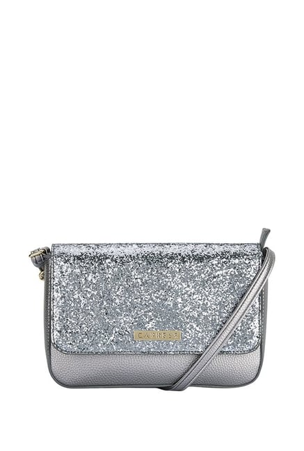 Buy Caprese Nars Grey Shimmer Flap Sling Bag For Women At Best Price Tata CLiQ