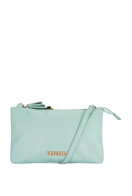 caprese blue solid sling bag