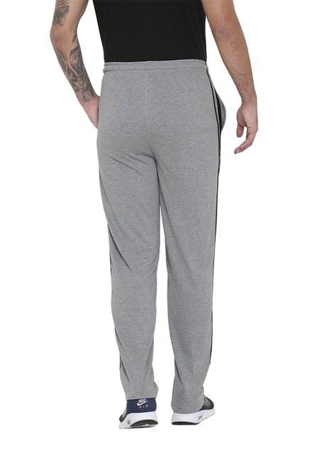 People by Pantaloons Grey Melange Regular Fit Printed Trackpants