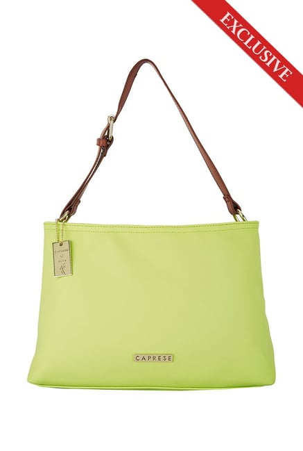 Caprese Tilda Lime Green Solid Shoulder Bag