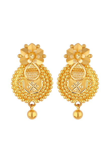 Wedding Dangler 15g Polished Gold Earring Set at Rs 73500/set in Basti |  ID: 23499469491