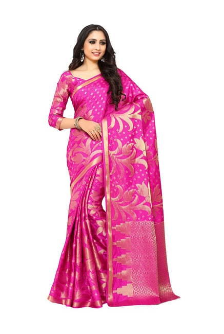 Mimosa Pink Embellished Kanjivaram Saree With Blouse