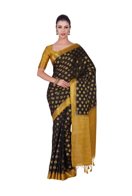 Mimosa Black Embellished Kanjivaram Saree With Blouse