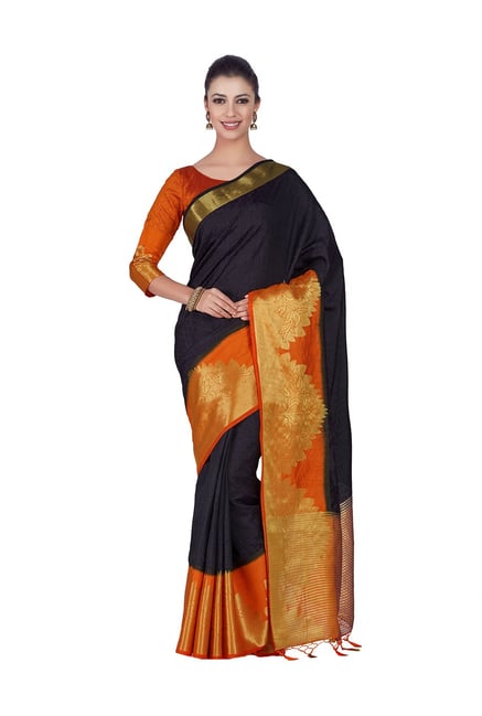 Mimosa Black Embellished Kanjivaram Saree With Blouse