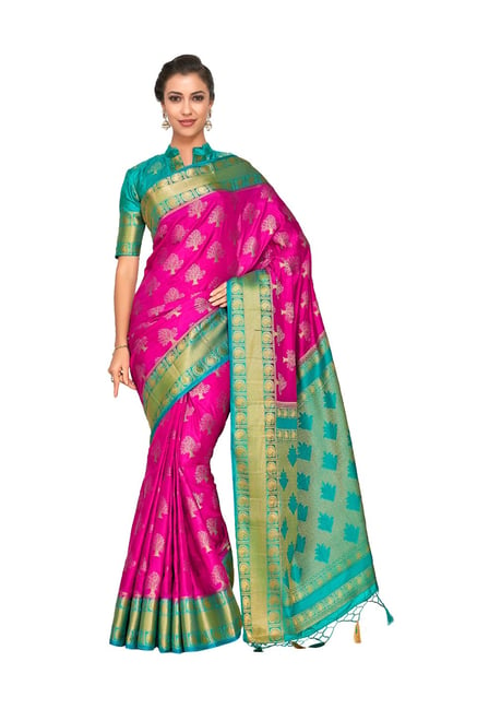 Mimosa Pink Embellished Kanjivaram Saree With Blouse