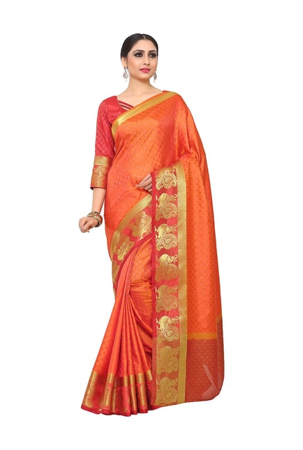 Mimosa Gold Embellished Kanjivaram Saree With Blouse