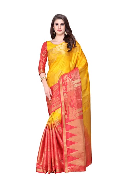 Mimosa Gold Embellished Kanjivaram Saree With Blouse