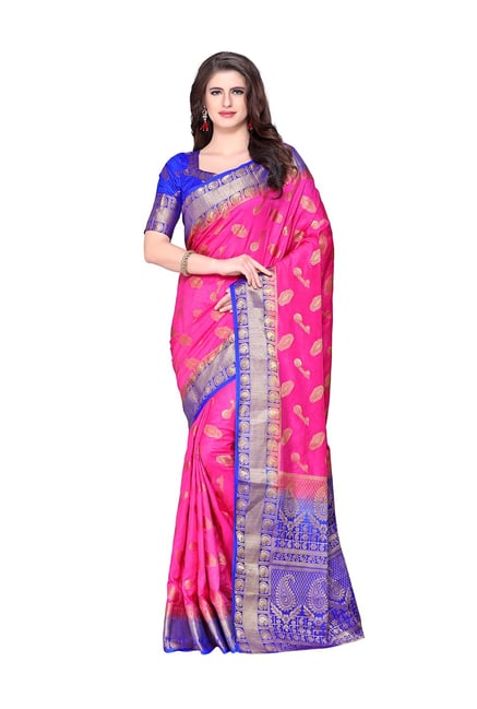 Mimosa Pink Embellished Kanjivaram Saree With Blouse