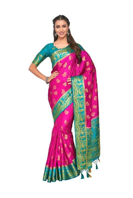 Mimosa Pink Embellished Kanjivaram Saree With Blouse