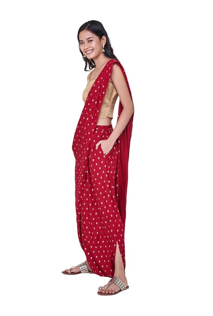global desi dhoti saree green