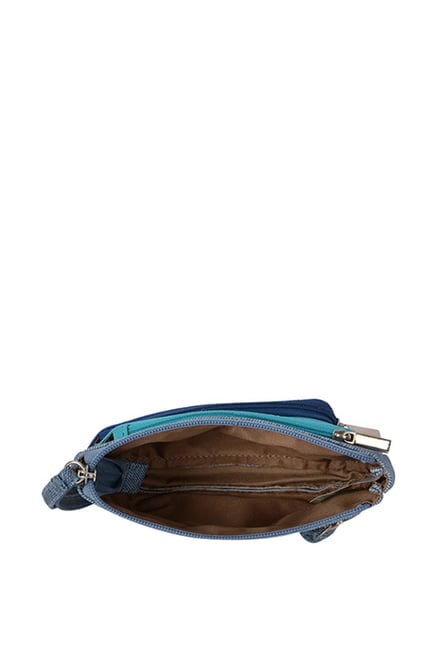 Baggit Lp Ibiza Y G Frosty Blue Color Block Wristlet Pouch For Baggit Lp Ibiza Y G Frosty Blue Color Block Wristlet Pouch