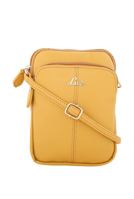 Lavie Mustard Yellow Solid Sling Bag