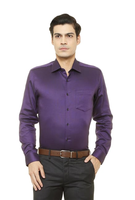 purple shirt outfit men