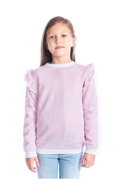 Cherry Crumble By Nitt Hyman Kids Pink Textured Sweater-picture-17