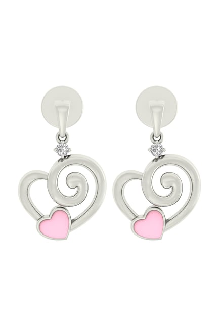 PC Jeweller Tovi Heart 18 kt Gold & Diamond Earrings