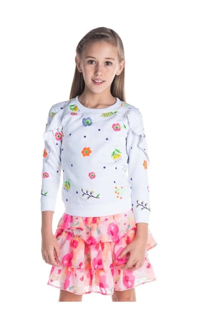 Cherry Crumble By Nitt Hyman Kids White Embroidered Sweatshirt-picture-22
