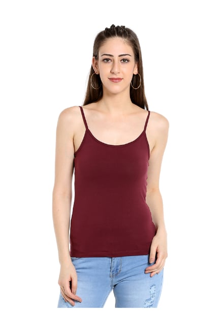 maroon cami top