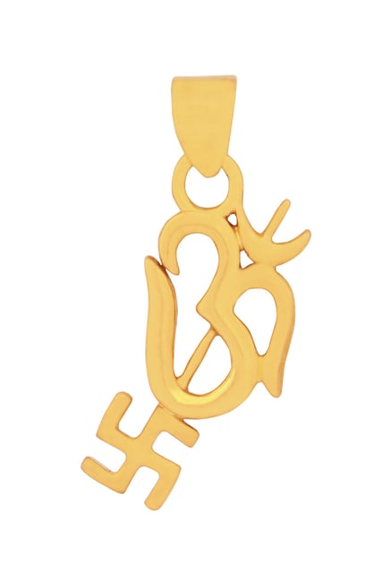 PC Jeweller Om Swastik with Trident 22 kt Gold Pendant without Chain-picture-11