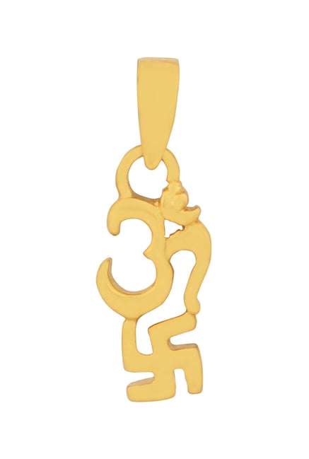 PC Jeweller Om With Swastik 22 kt Gold Pendant without Chain-picture-17