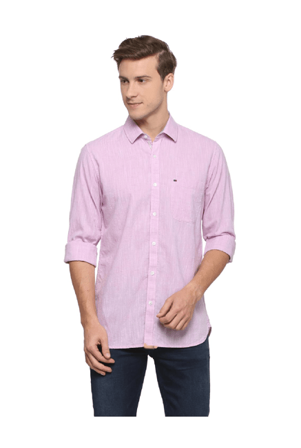 Buy Peter England Lilac Slim Fit Cotton Shirt for Men Online @ Tata CLiQ