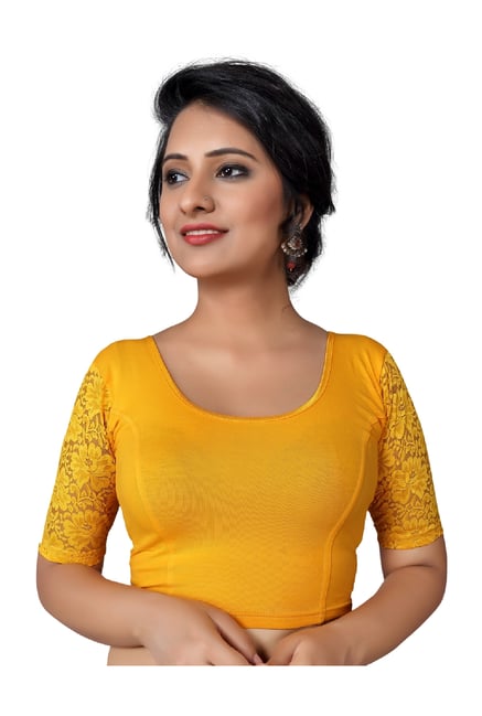 Salwar Studio Yellow Textured Blouse