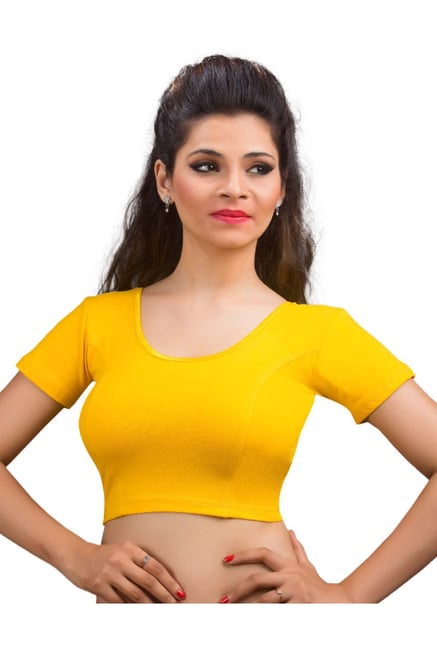 Salwar Studio Yellow Textured Blouse