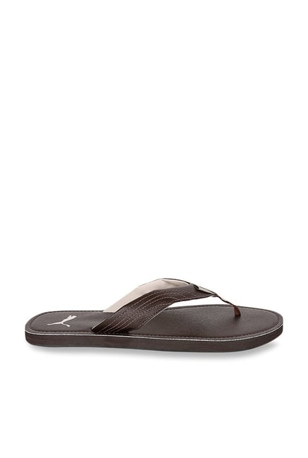 puma brown flip flops