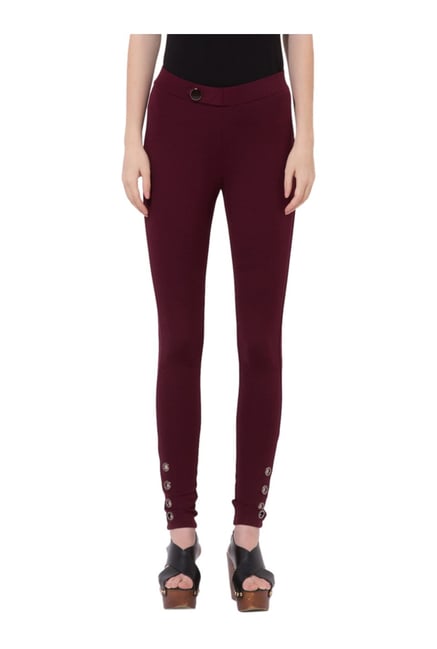 maroon jeggings online