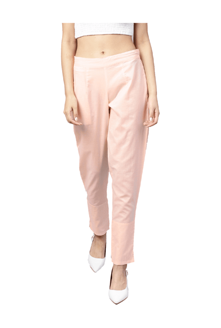 Jaipur Kurti Peach Regular Fit Pants