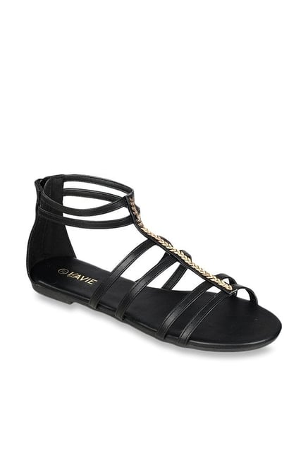 black gladiator sandals