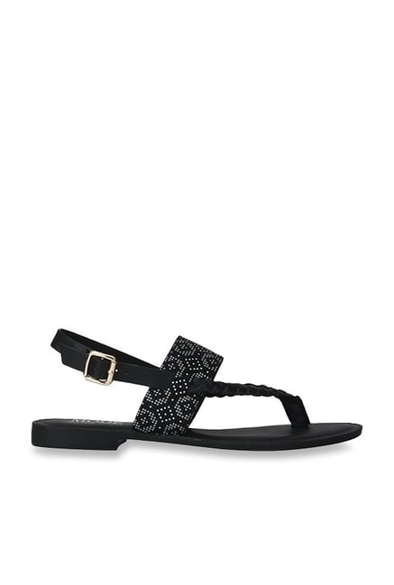 black back strap sandals