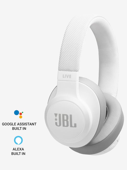 JBL LIVE 500BT Bluetooth Over The Ear Headphone with Mic (White)