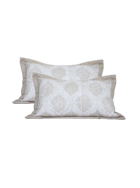 Maspar Cyma Neutral 100% Cotton 120 TC Pillow Shams - Set of 2-picture-23