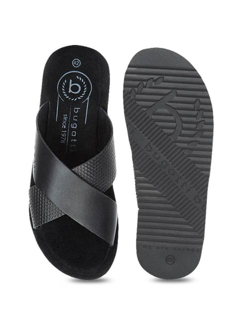 Buy Bugatti Black Cross Strap Sandals for Men at Best Price @ Tata CLiQ