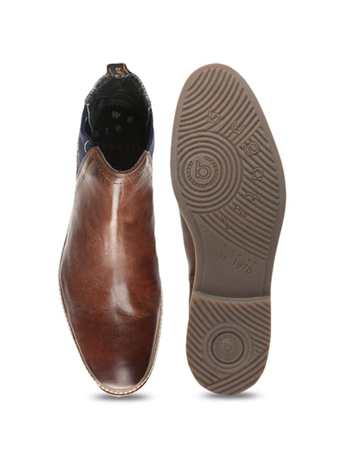 bugatti men's brown leather boots