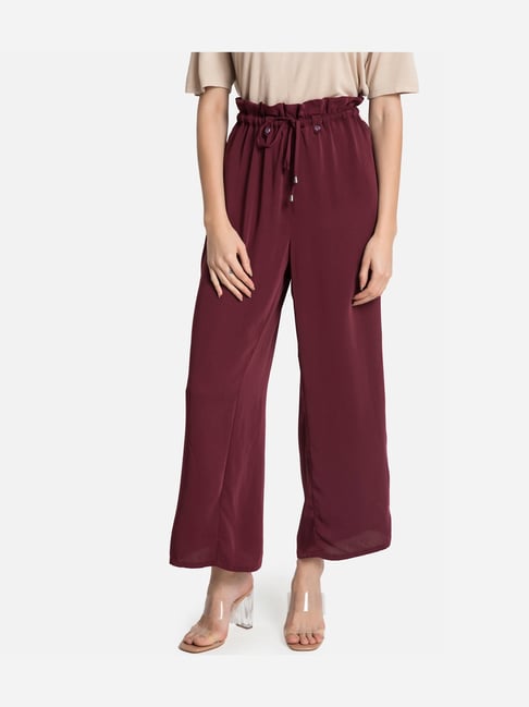 Kazo Maroon Drawstring Palazzo