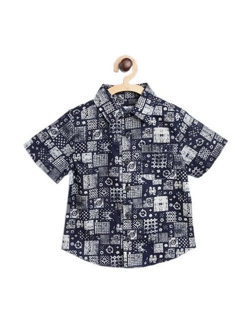 Nauti Nati Kids Navy Printed Shirt