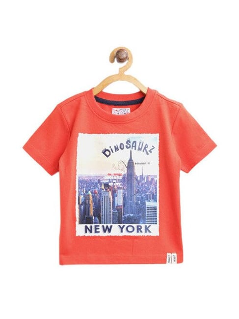 Nauti Nati Kids Rust Printed T-Shirt