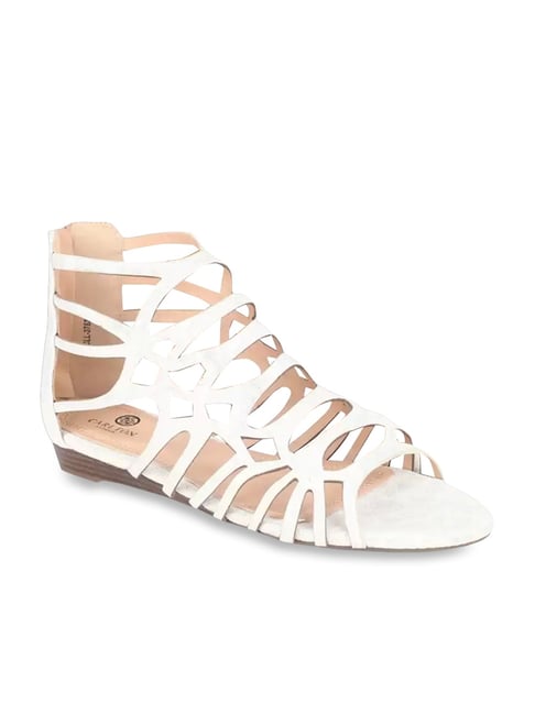white gladiator sandals